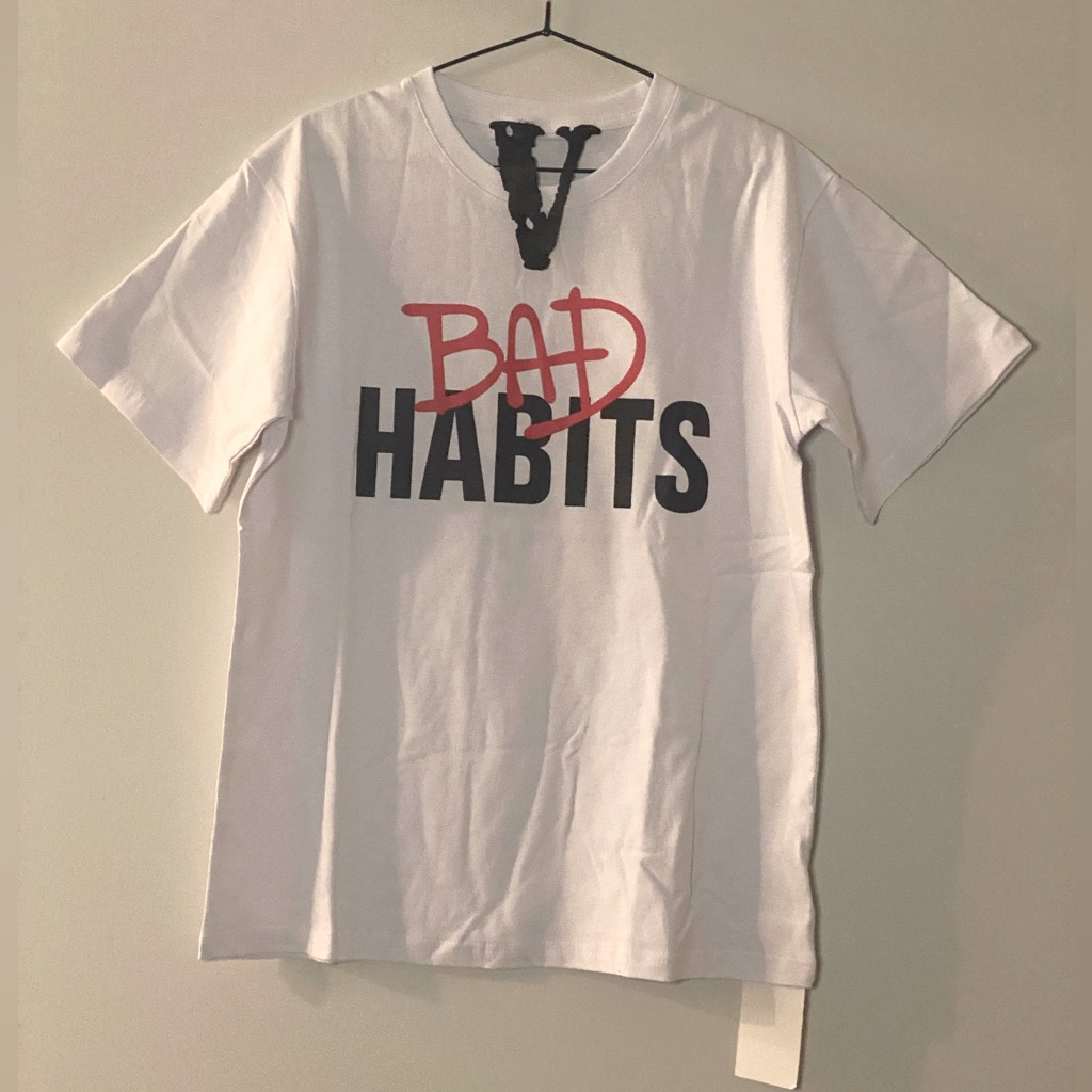 Vlone “Bad Habits” T Shirt White Men’s Medium